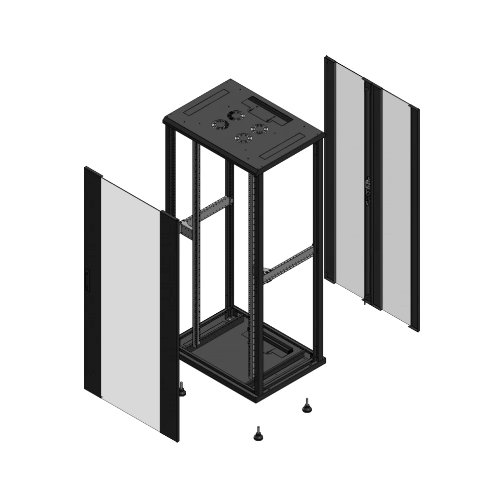 Gigamedia Vloer patchkast av enkel ver ar dubbel ver ex 19" 36he 800x600mm zwart 703686pvspvdex