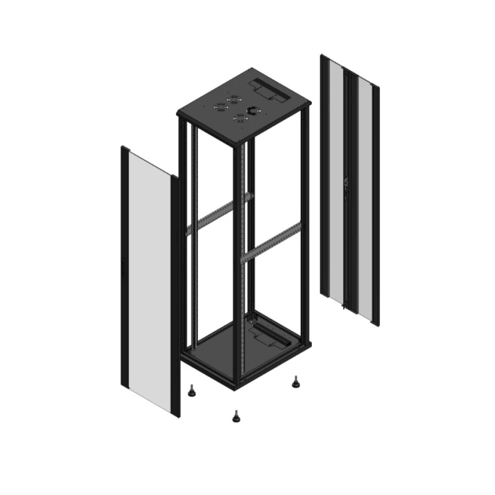 Gigamedia Vloer patchkast av enkel ver ar dubbel ver ex 19" 47he 600x800mm zwart 704768pvspvdex