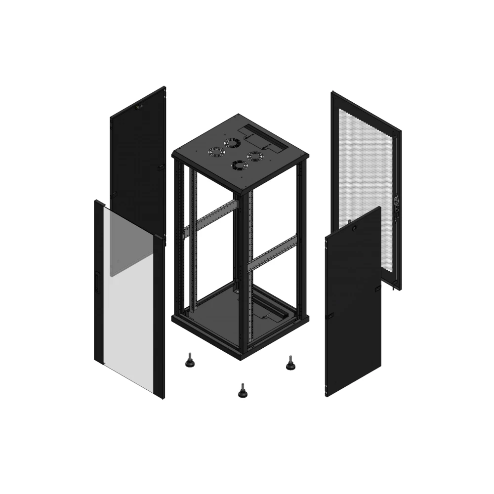 Gigamedia Vloer patchkast av enkel ver ar enkel per 19" 26he 600x600mm zwart 702666PVSPPS