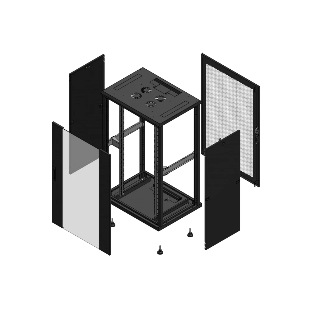 Gigamedia Vloer patchkast av enkel ver ar enkel per 19" 26he 800x600mm zwart 702686PVSPPS