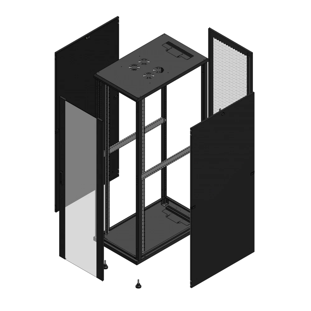 Gigamedia Vloer patchkast av enkel ver ar enkel per 19" 42he 600x1000mm zwart 7042610PVSPPS