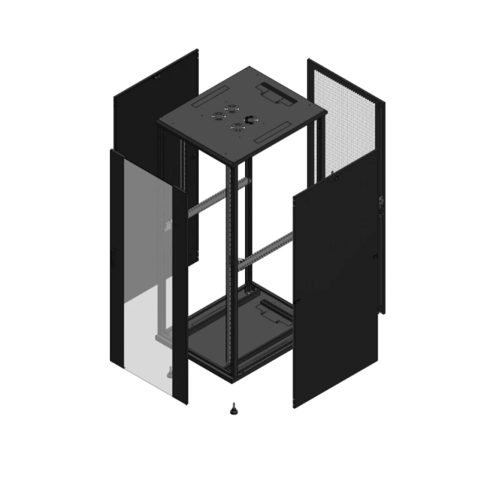 Gigamedia Vloer patchkast av enkel ver ar enkel per 19" 42he 800x1000mm zwart 7042810PVSPPS