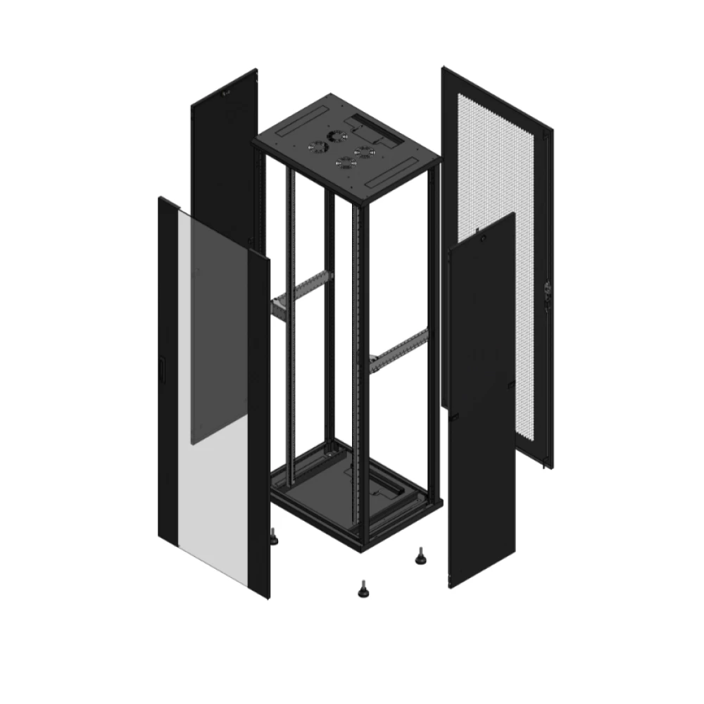 Gigamedia Vloer patchkast av enkel ver ar enkel per 19" 47he 800x600mm zwart 704786PVSPPS