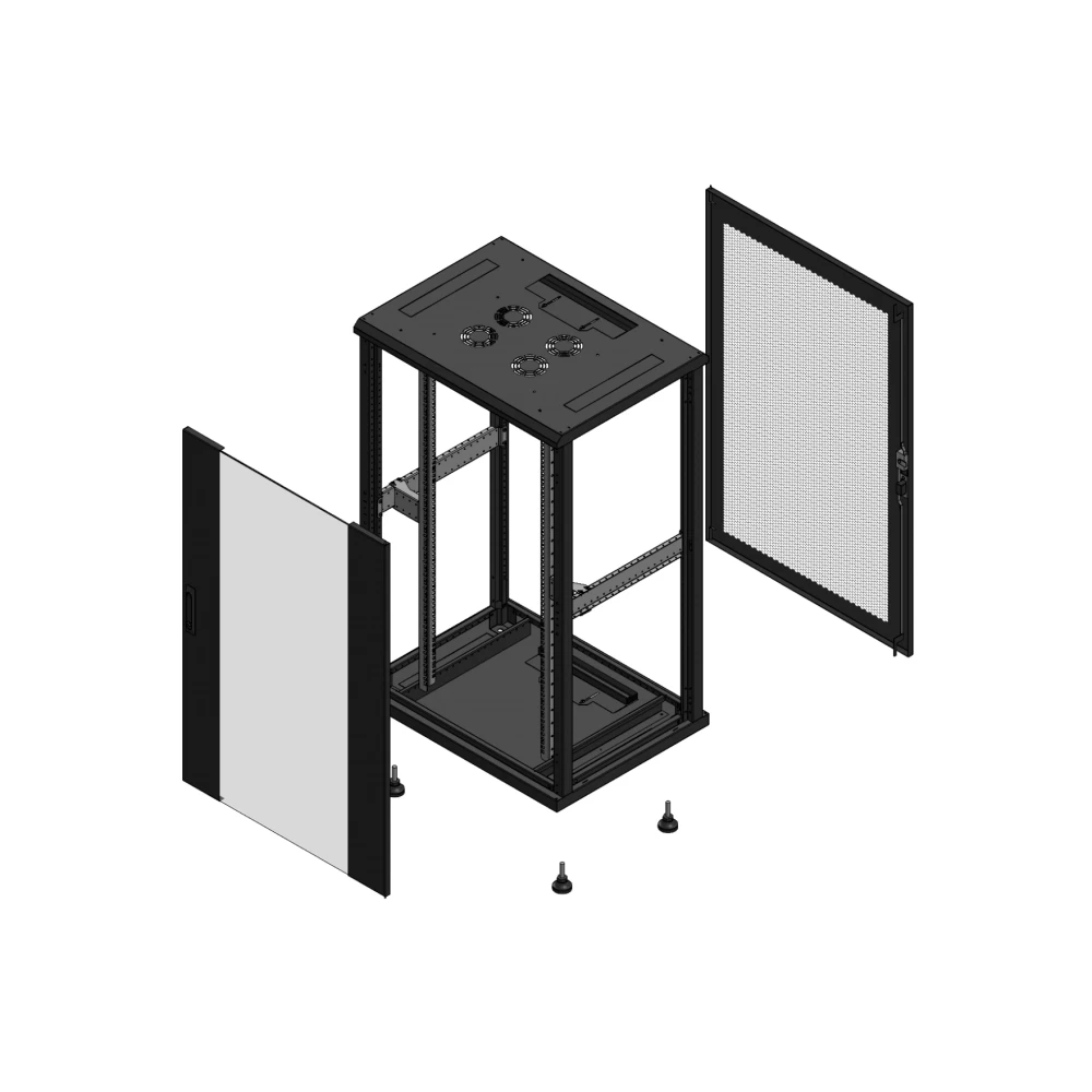 Gigamedia Vloer patchkast av enkel ver ar enkel per ex 19" 26he 800x600mm zwart 702686pvsppsex