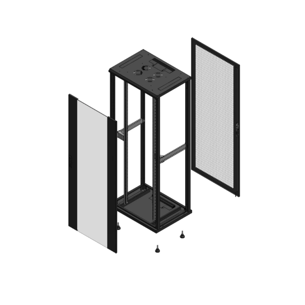 Gigamedia Vloer patchkast av enkel ver ar enkel per ex 19" 42he 800x600mm zwart 704286pvsppsex