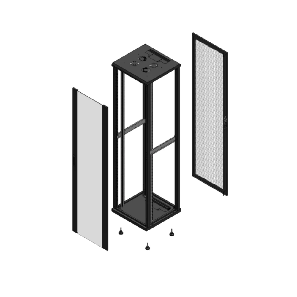 Gigamedia Vloer patchkast av enkel ver ar enkel per ex 19" 47he 600x600mm zwart 704766pvsppsex