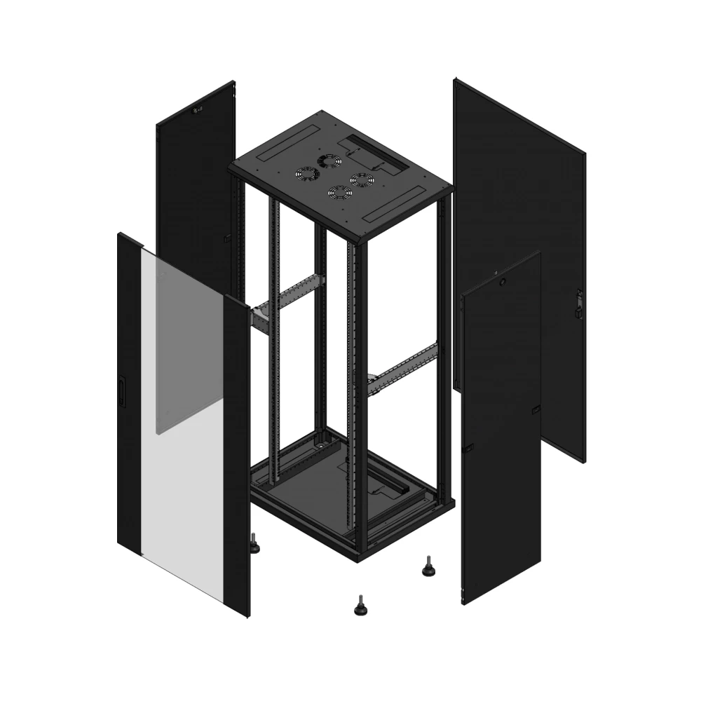 Gigamedia Vloer patchkast av enkel ver ar enkel tol 19" 36he 800x600mm zwart 703686PVSPTS