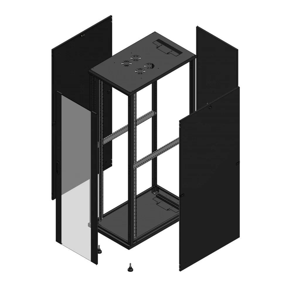Gigamedia Vloer patchkast av enkel ver ar enkel tol 19" 42he 600x1000mm zwart 7042610PVSPTS