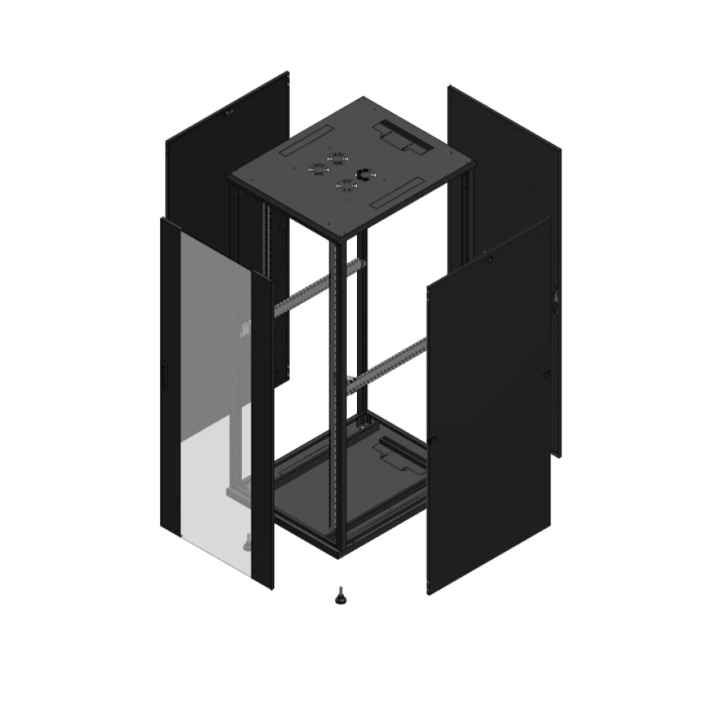 Gigamedia Vloer patchkast av enkel ver ar enkel tol 19" 42he 800x1000mm zwart 7042810PVSPTS