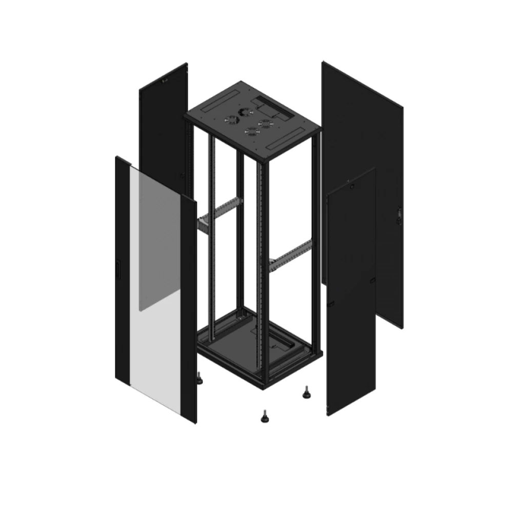 Gigamedia Vloer patchkast av enkel ver ar enkel tol 19" 42he 800x600mm zwart 704286PVSPTS
