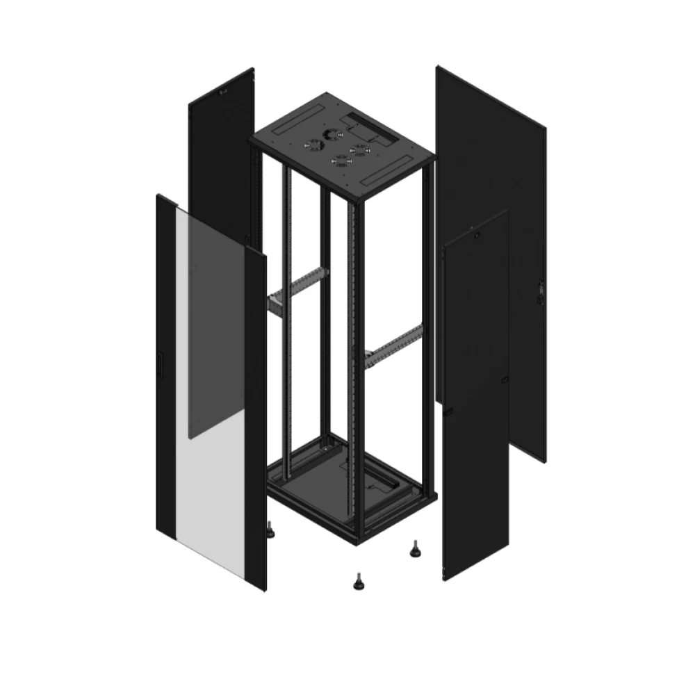 Gigamedia Vloer patchkast av enkel ver ar enkel tol 19" 47he 800x600mm zwart 704786PVSPTS