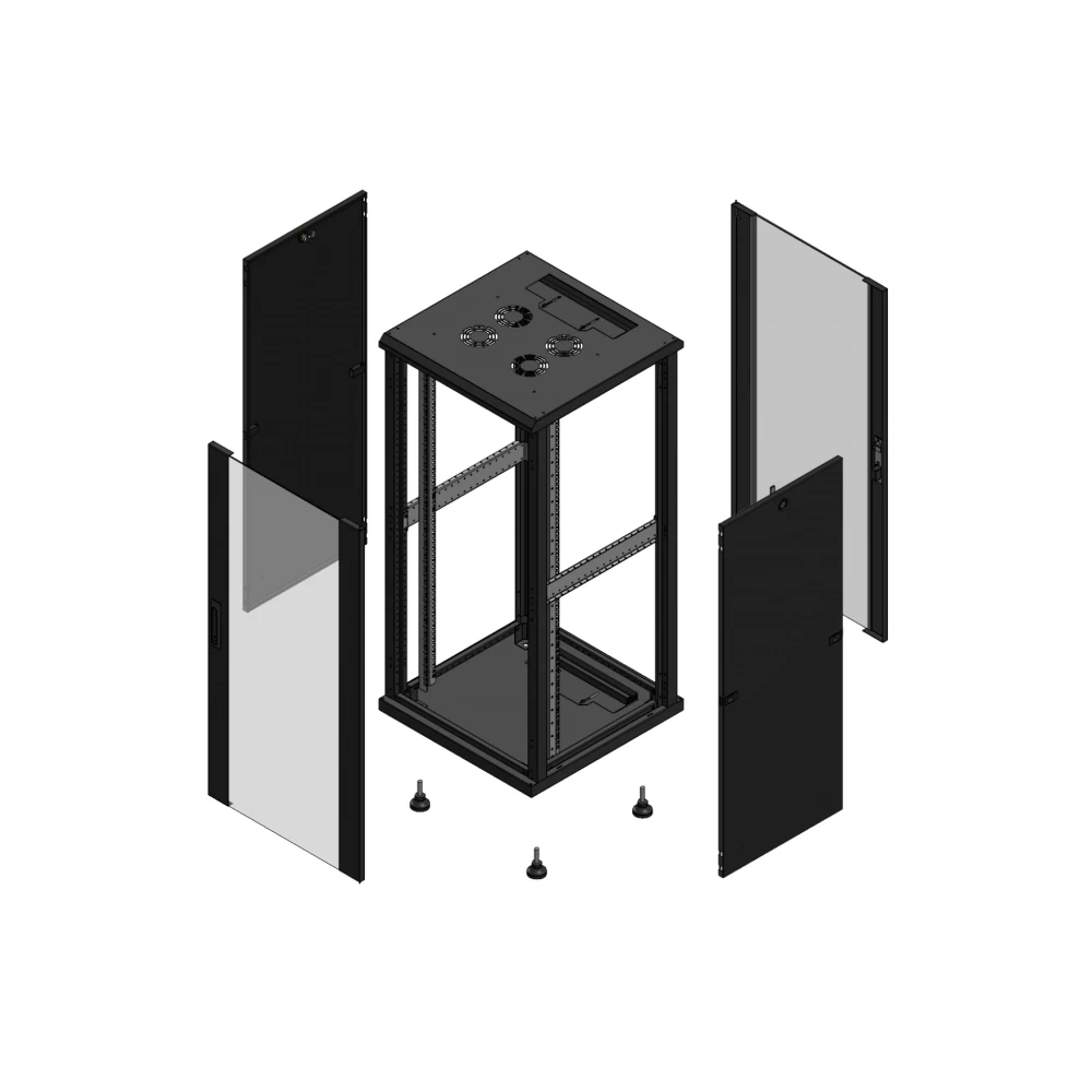 Gigamedia Vloer patchkast av enkel ver ar enkel ver 19" 26he 600x600mm zwart 702666PVSPVS