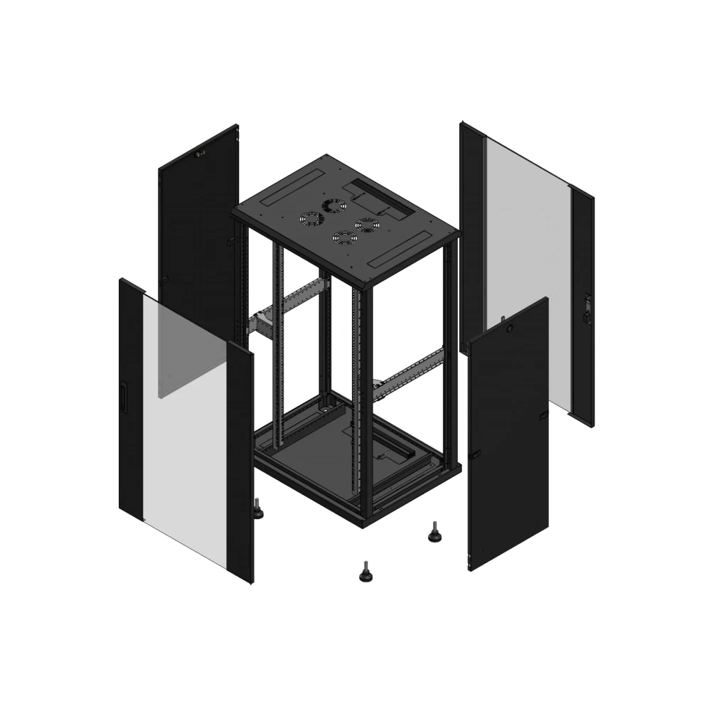 Gigamedia Vloer patchkast av enkel ver ar enkel ver 19" 26he 800x600mm zwart 702686PVSPVS