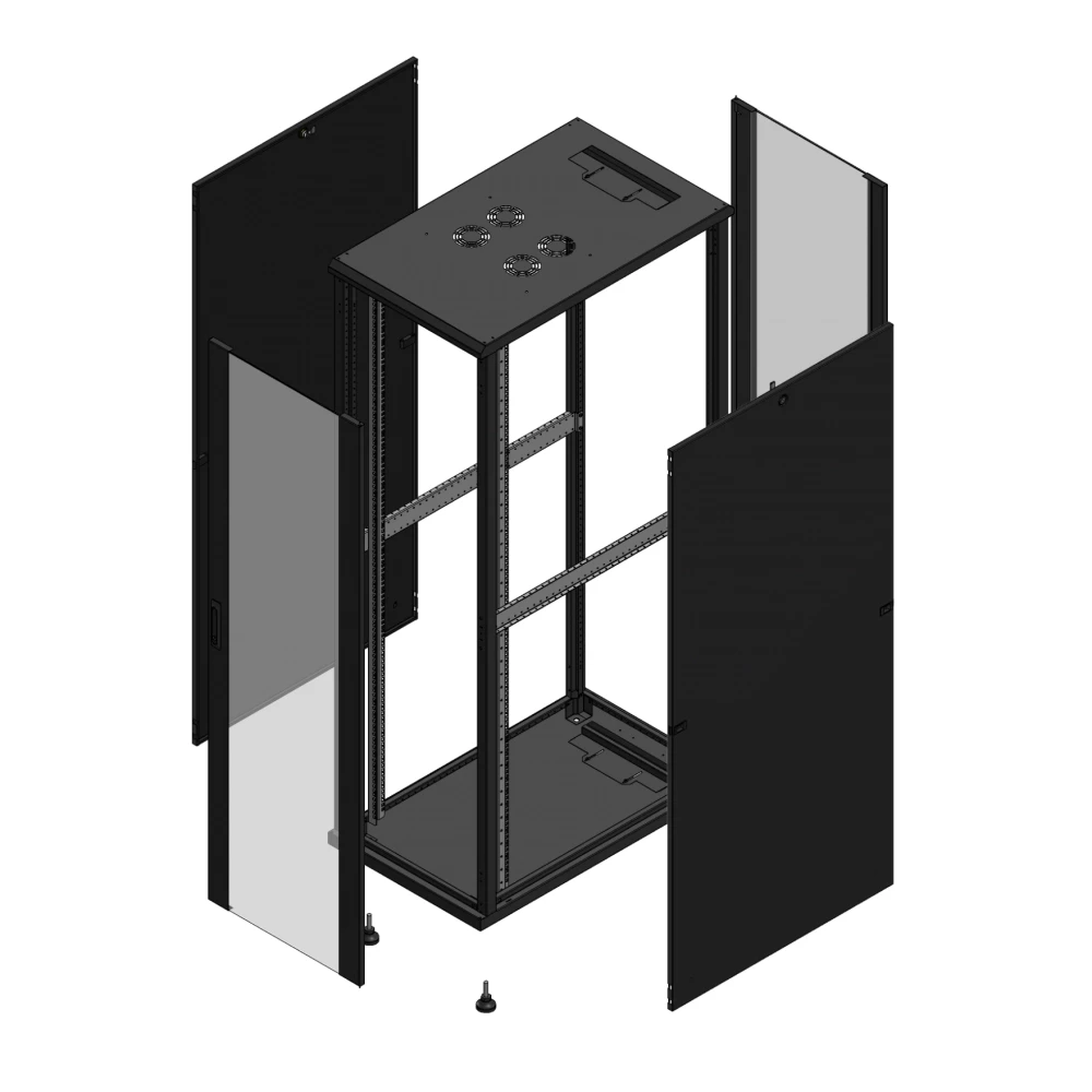 Gigamedia Vloer patchkast av enkel ver ar enkel ver 19" 42he 600x1000mm zwart 7042610PVSPVS