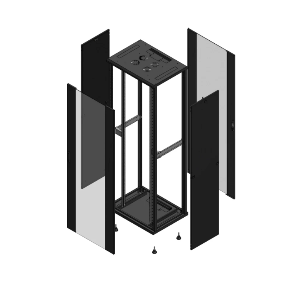 Gigamedia Vloer patchkast av enkel ver ar enkel ver 19" 47he 800x600mm zwart 704786PVSPVS