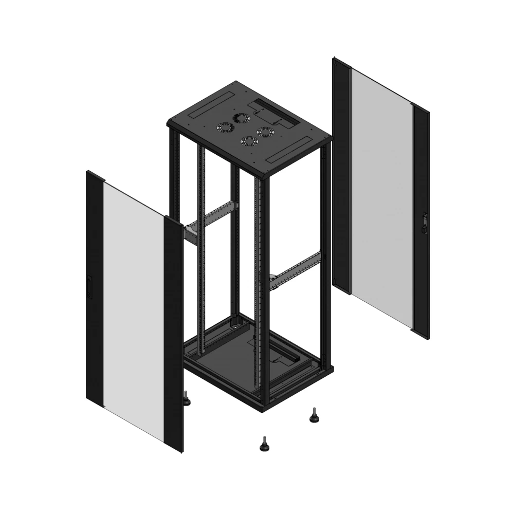 Gigamedia Vloer patchkast av enkel ver ar enkel ver ex 19" 36he 800x600mm zwart 703686pvspvsex