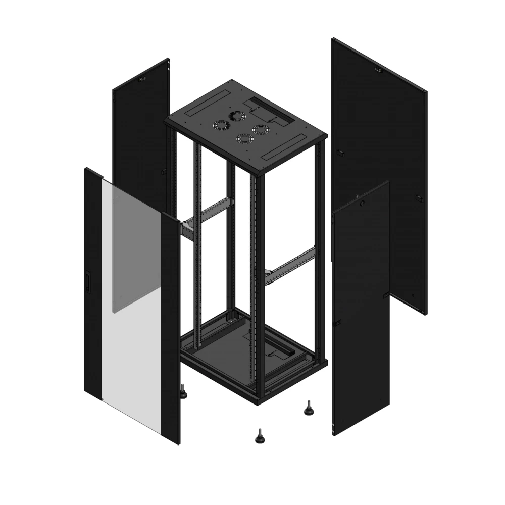 Gigamedia Vloer patchkast av enkel ver par 19" 36he 800x600mm zwart 703686pvspar