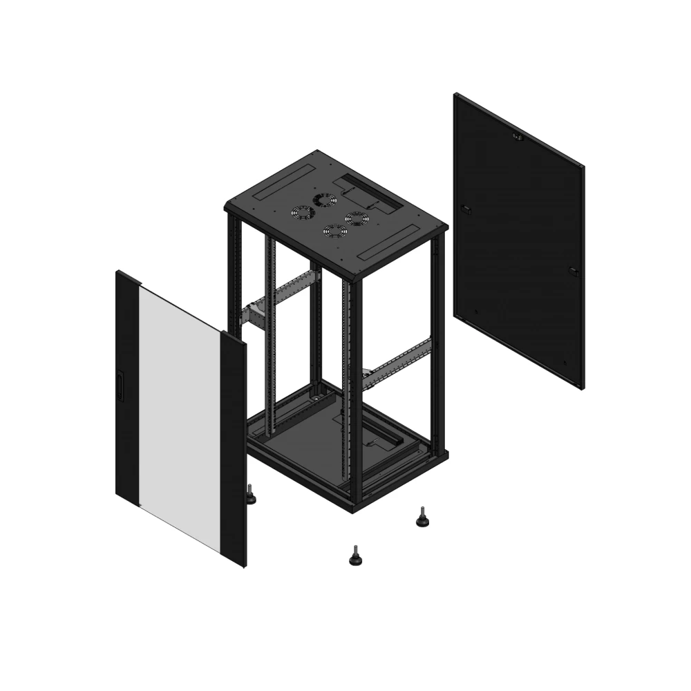 Gigamedia Vloer patchkast av enkel ver par ex 19" 26he 800x600mm zwart 702686pvsparex