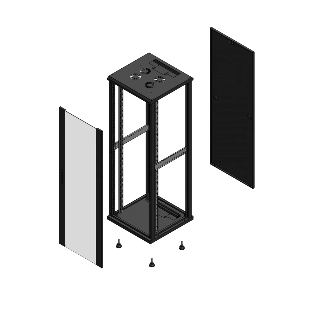 Gigamedia Vloer patchkast av enkel ver par ex 19" 36he 600x600mm zwart 703666pvsparex