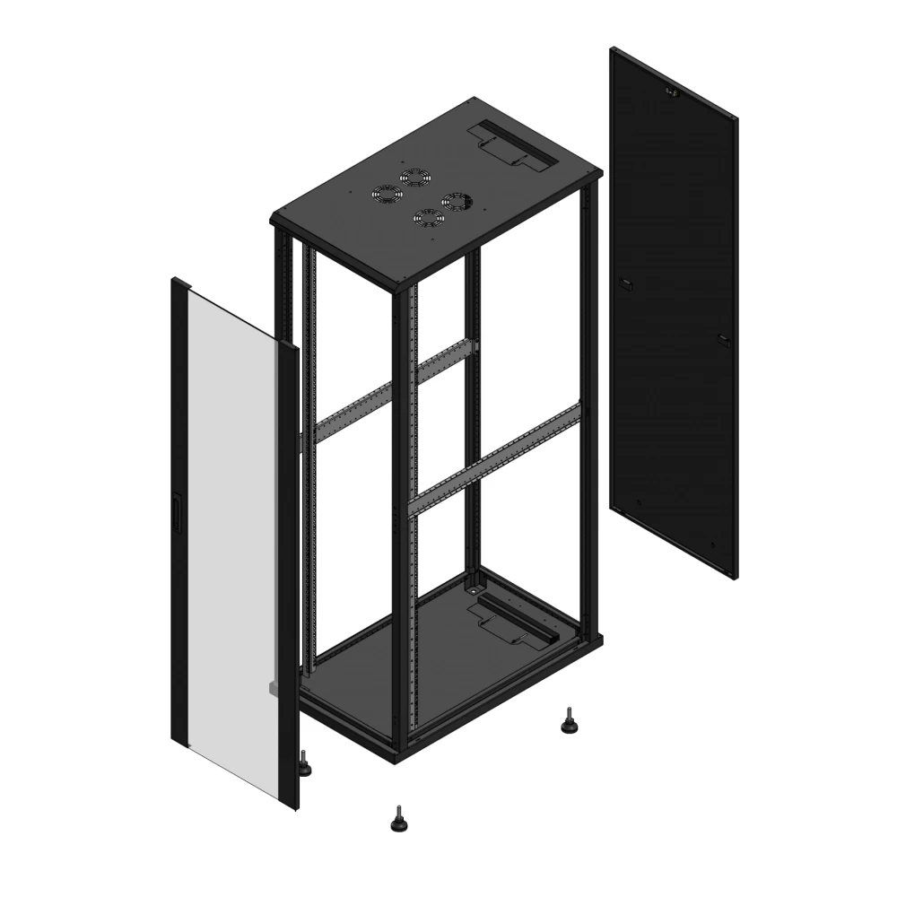 Gigamedia Vloer patchkast av enkel ver par ex 19" 42he 600x1000mm zwart 7042610pvsparex
