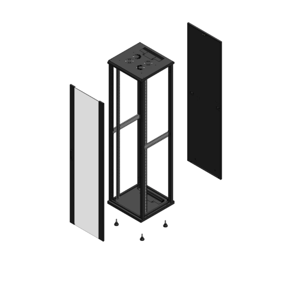 Gigamedia Vloer patchkast av enkel ver par ex 19" 47he 600x600mm zwart 704766pvsparex