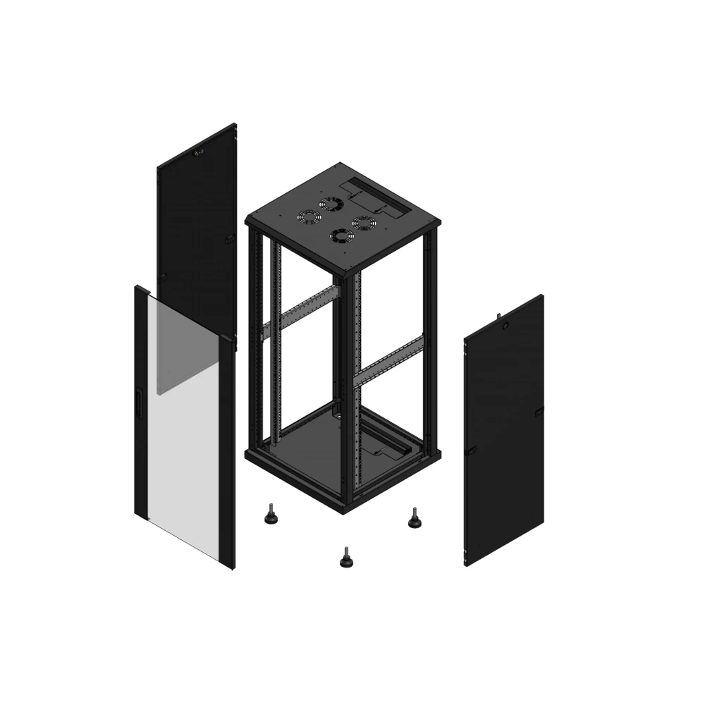 Gigamedia Vloer patchkast av enkel ver SP 19" 26he 600x600mm zwart 702666PVSSP