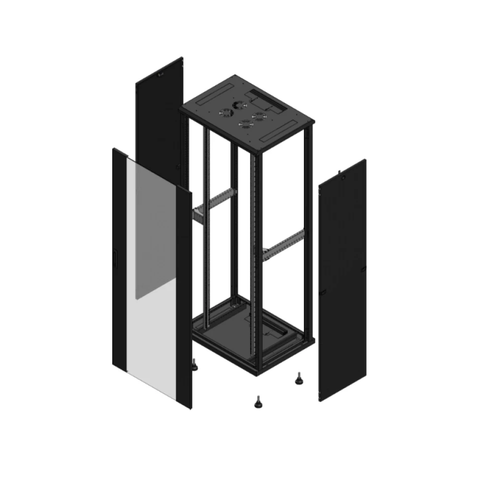 Gigamedia Vloer patchkast av enkel ver SP 19" 42he 800x600mm zwart 704286PVSSP