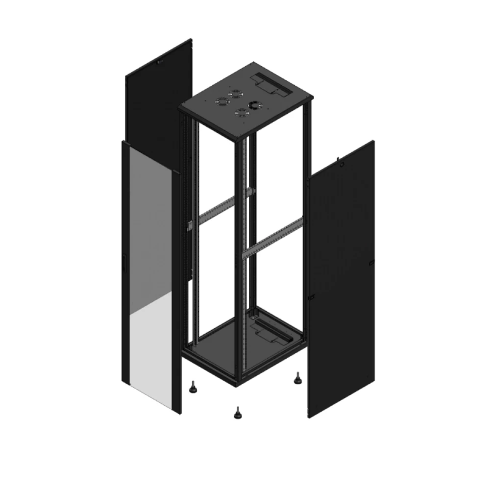 Gigamedia Vloer patchkast av enkel ver SP 19" 47he 600x800mm zwart 704768PVSSP