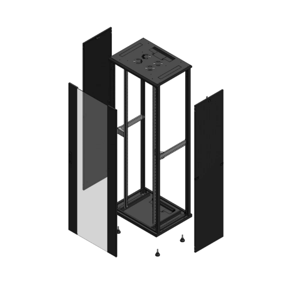 Gigamedia Vloer patchkast av enkel ver SP 19" 47he 800x600mm zwart 704786PVSSP