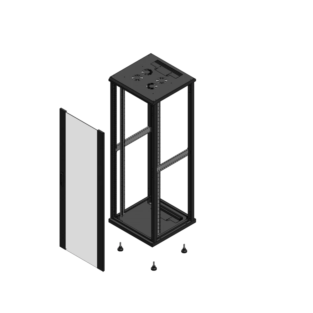 Gigamedia Vloer patchkast av enkel ver SP ex 19" 36he 600x600mm zwart 703666pvsspex