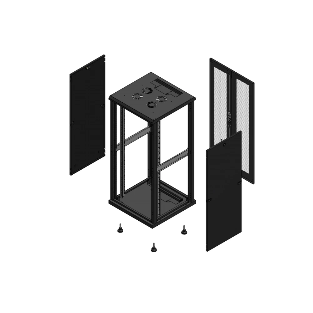 Gigamedia Vloer patchkast SP ar dubbel per 19" 26he 600x600mm zwart 702666SPPPD