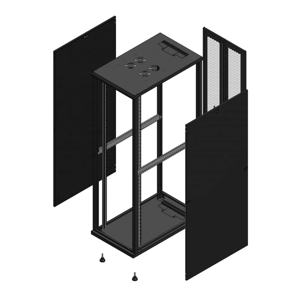 Gigamedia Vloer patchkast SP ar dubbel per 19" 42he 600x1000mm zwart 7042610SPPPD