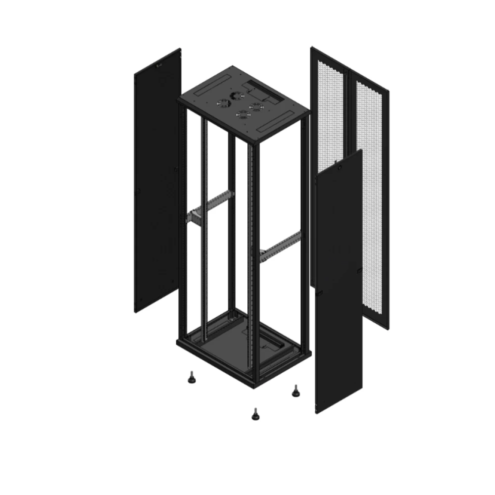 Gigamedia Vloer patchkast SP ar dubbel per 19" 47he 800x600mm zwart 704786SPPPD