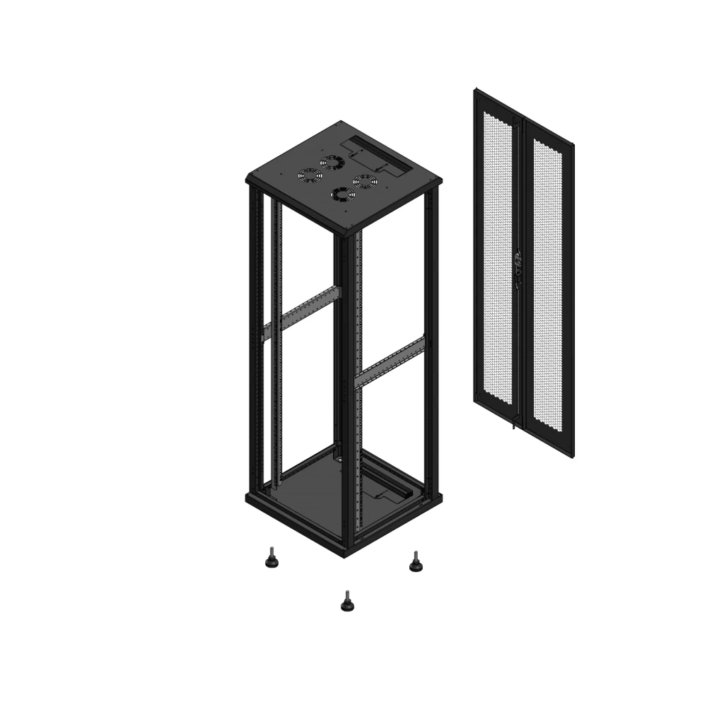 Gigamedia Vloer patchkast SP ar dubbel per ex 19" 36he 600x600mm zwart 703666spppdex