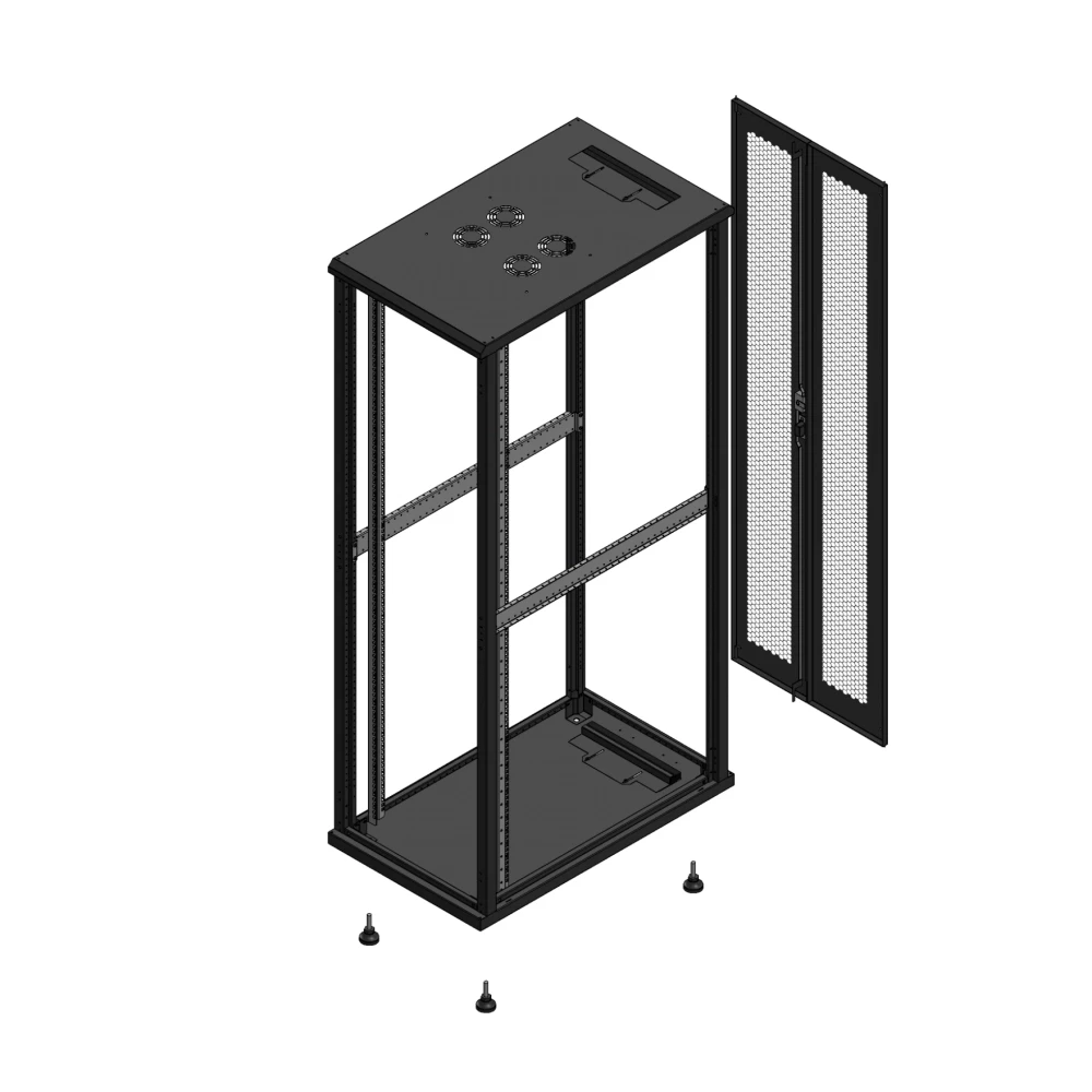 Gigamedia Vloer patchkast SP ar dubbel per ex 19" 42he 600x1000mm zwart 7042610spppdex