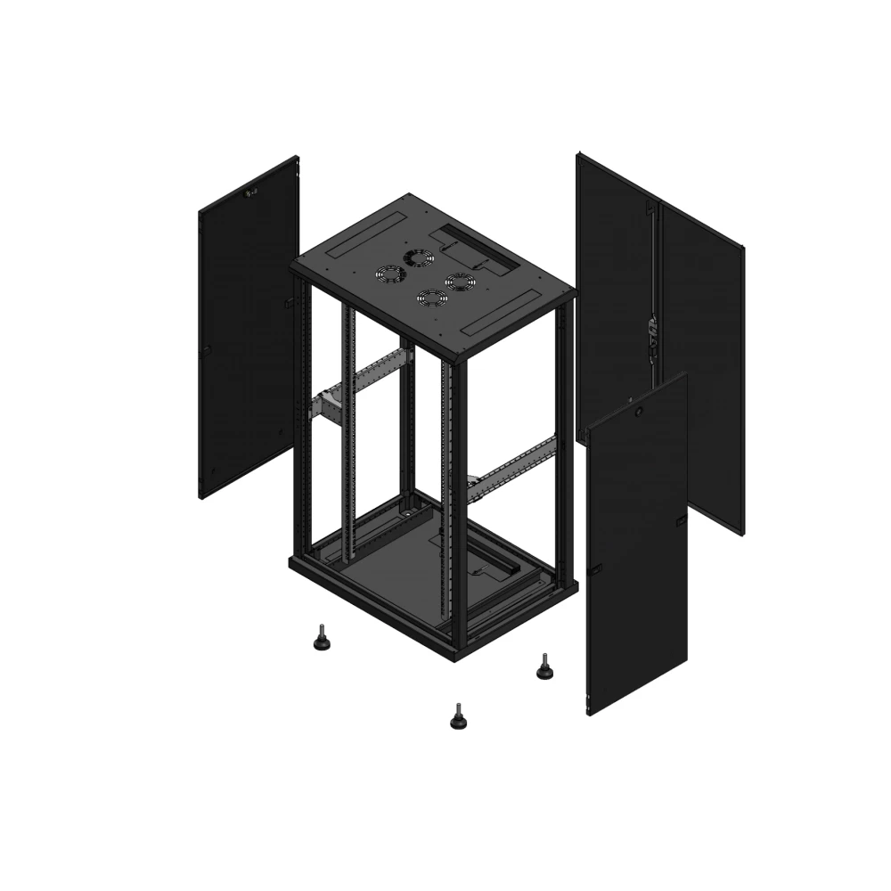 Gigamedia Vloer patchkast SP ar dubbel tol 19" 26he 800x600mm zwart 702686SPPTD