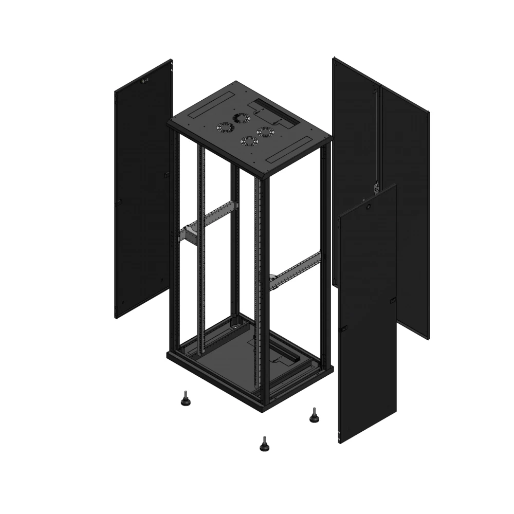 Gigamedia Vloer patchkast SP ar dubbel tol 19" 36he 800x600mm zwart 703686SPPTD