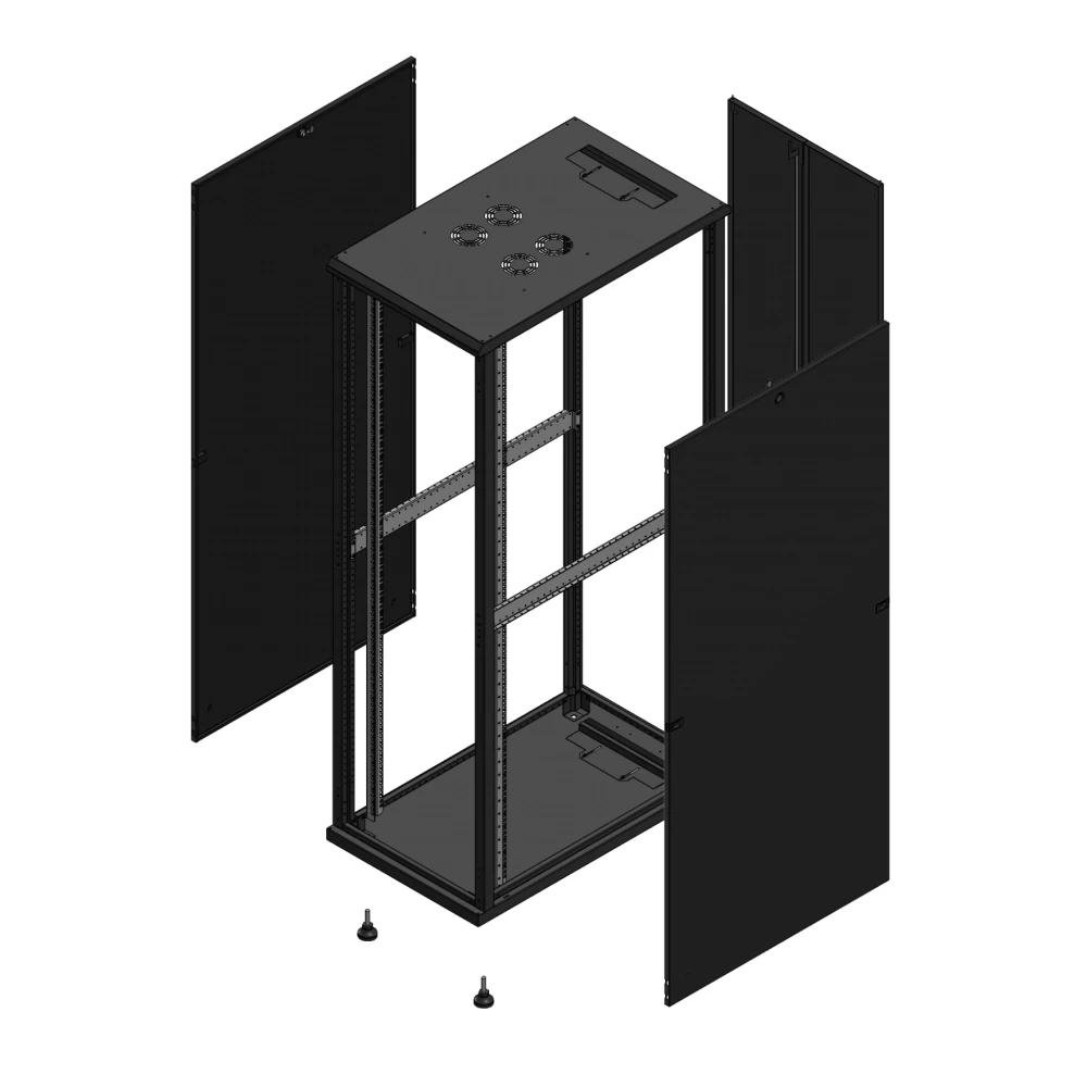 Gigamedia Vloer patchkast SP ar dubbel tol 19" 42he 600x1000mm zwart 7042610SPPTD