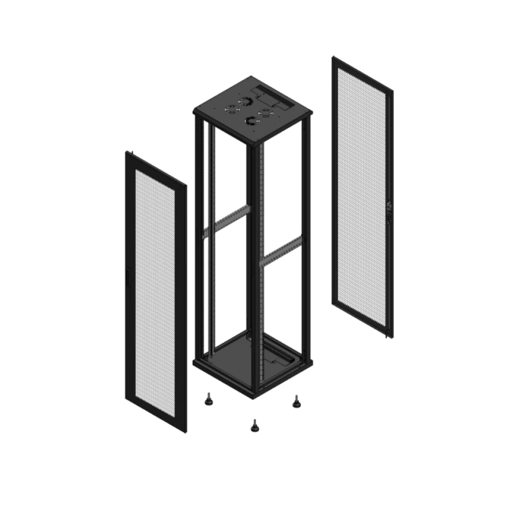 Gigamedia Vloer patchkast SP ar dubbel tol 19" 47he 600x1000mm zwart 7047610SPPTD