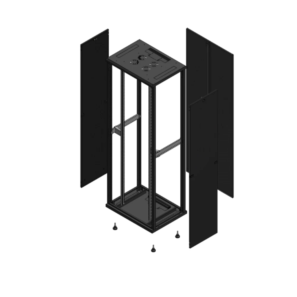 Gigamedia Vloer patchkast SP ar dubbel tol 19" 47he 800x600mm zwart 704786SPPTD