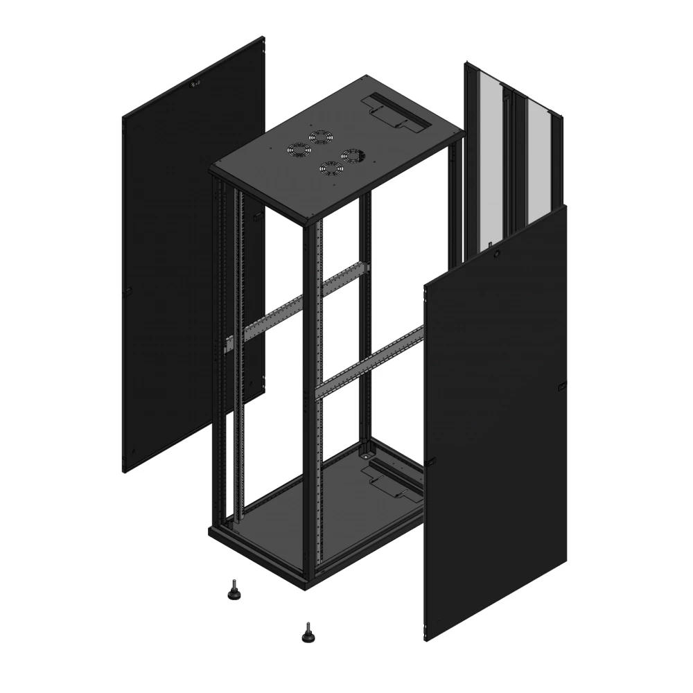 Gigamedia Vloer patchkast SP ar dubbel ver 19" 42he 600x1000mm zwart 7042610SPPVD
