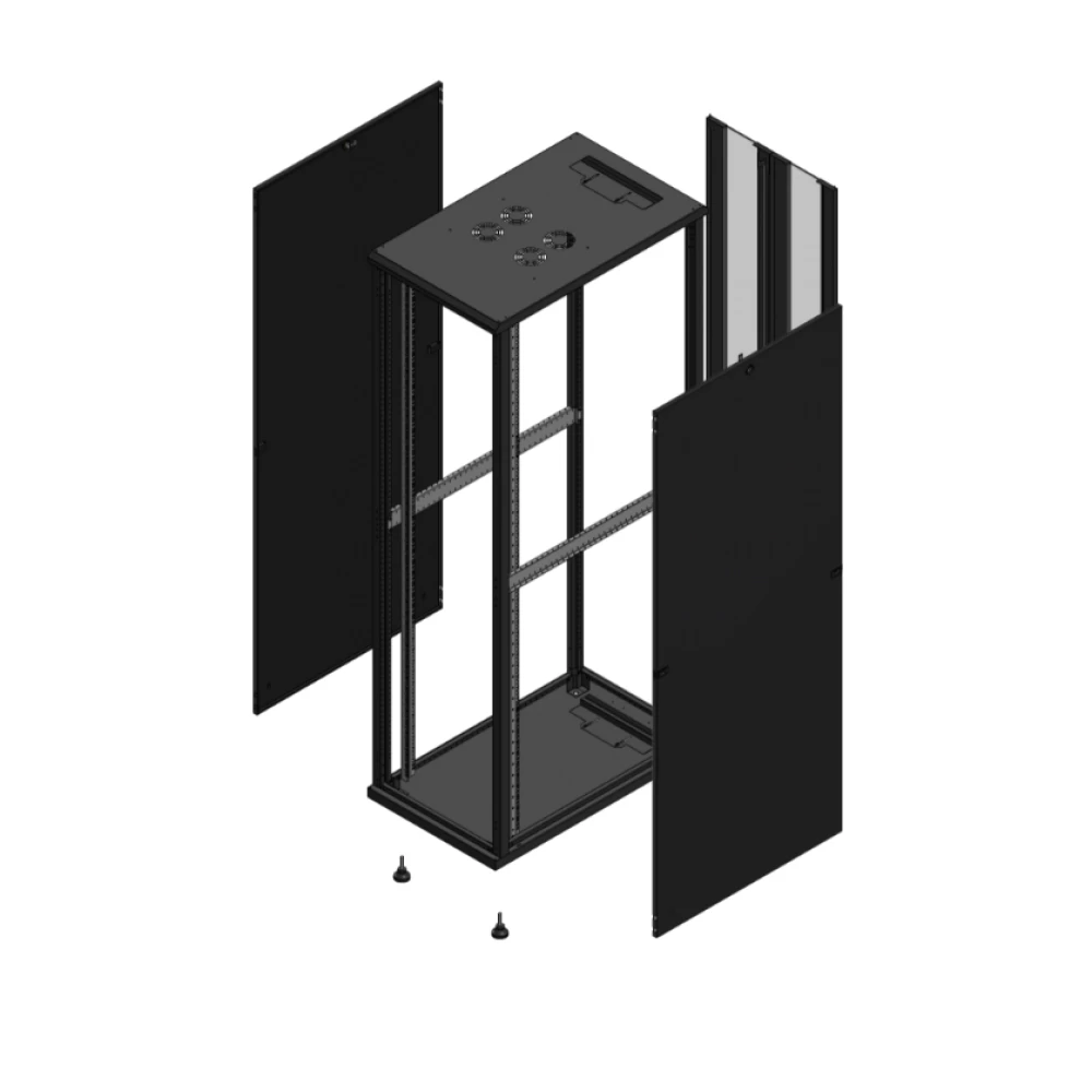 Gigamedia Vloer patchkast SP ar dubbel ver 19" 47he 600x1000mm zwart 7047610SPPVD