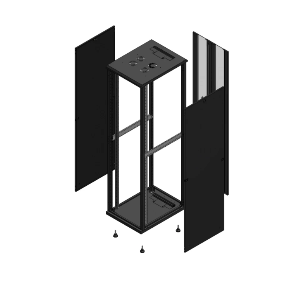 Gigamedia Vloer patchkast SP ar dubbel ver 19" 47he 600x800mm zwart 704768SPPVD