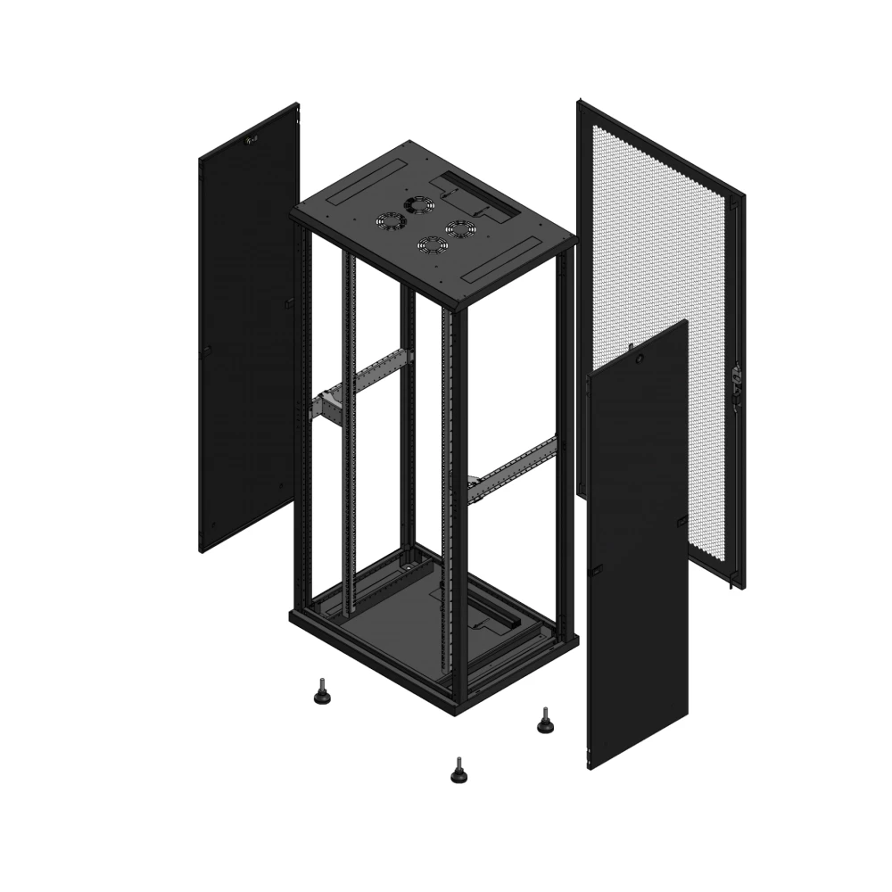 Gigamedia Vloer patchkast SP ar enkel per 19" 36he 800x600mm zwart 703686SPPPS