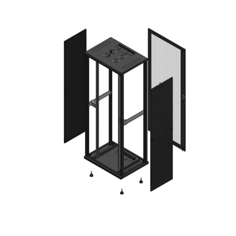 Gigamedia Vloer patchkast SP ar enkel per 19" 42he 800x600mm zwart 704286SPPPS