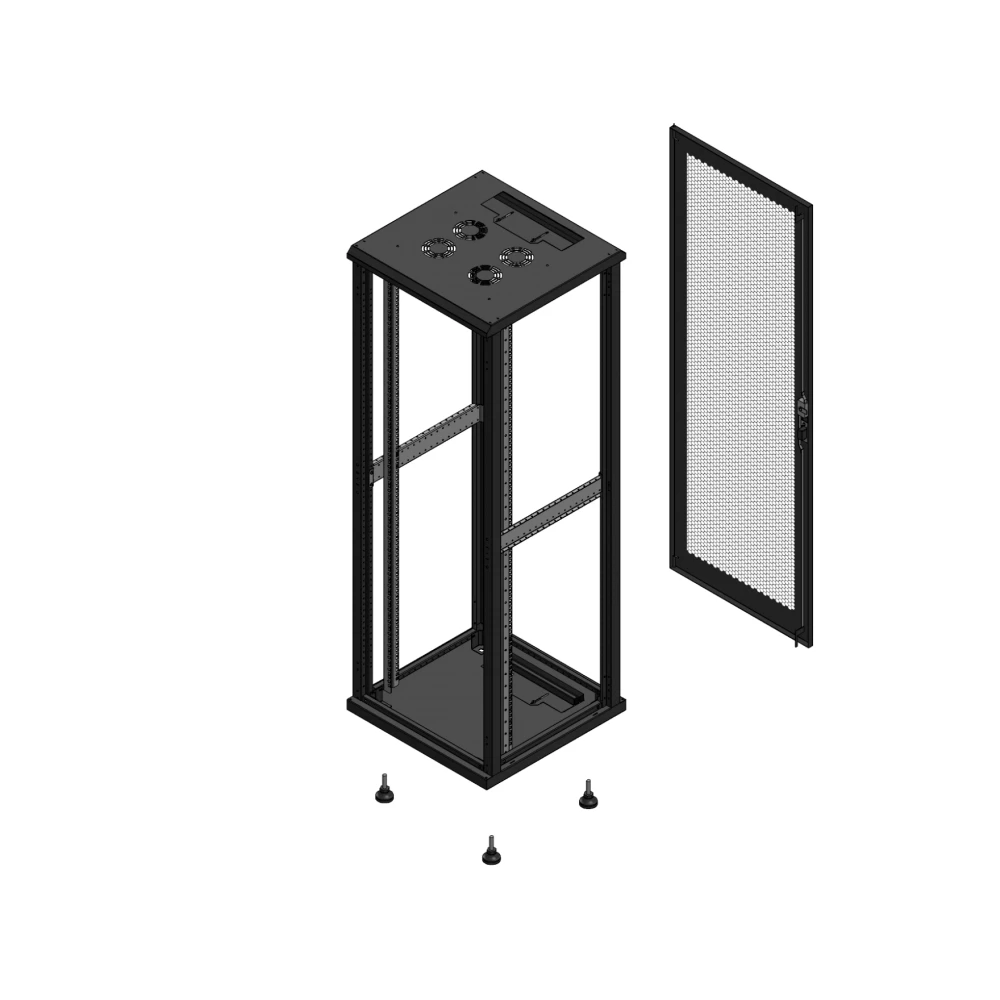Gigamedia Vloer patchkast SP ar enkel per ex 19" 36he 600x600mm zwart 703666spppsex