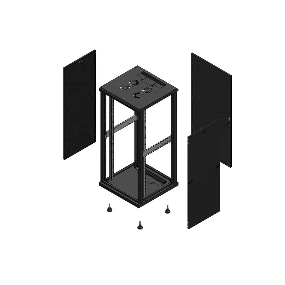 Gigamedia Vloer patchkast SP ar enkel tol 19" 26he 600x600mm zwart 702666SPPTS