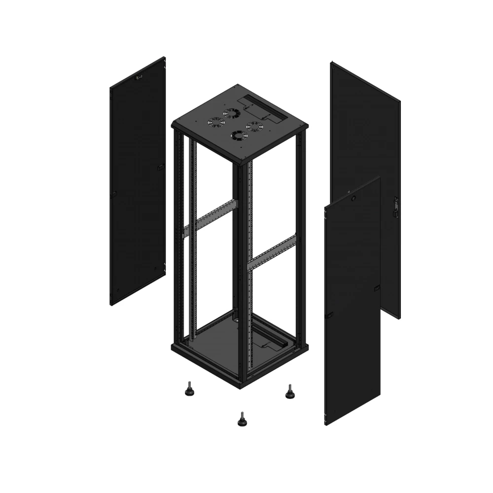 Gigamedia Vloer patchkast SP ar enkel tol 19" 36he 600x600mm zwart 703666SPPTS