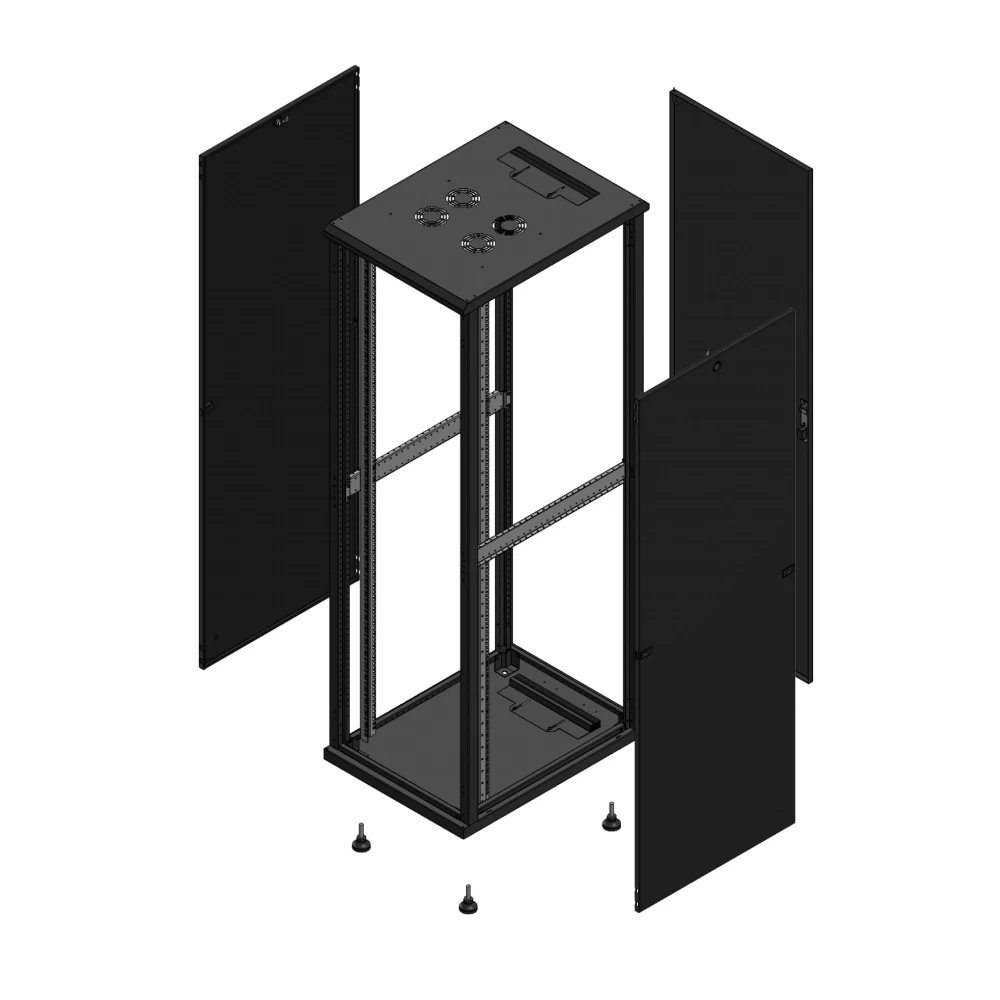 Gigamedia Vloer patchkast SP ar enkel tol 19" 42he 600x800mm zwart 704268SPPTS