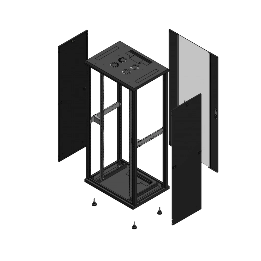 Gigamedia Vloer patchkast SP ar enkel ver 19" 36he 800x600mm zwart 703686SPPVS